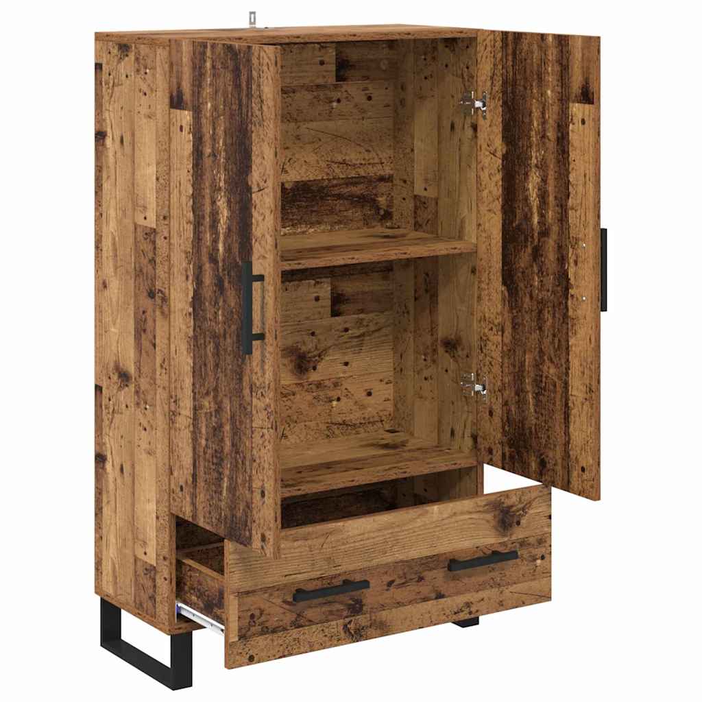 vidaXL Highboard z szufladą Stare drewno 69,5 x 30 x 115 cm