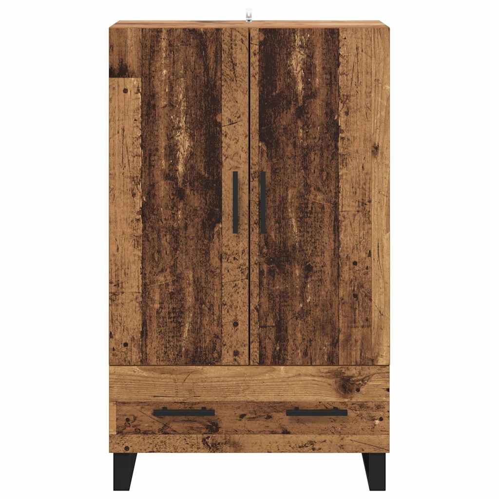 vidaXL Highboard z szufladą Stare drewno 69,5 x 30 x 115 cm