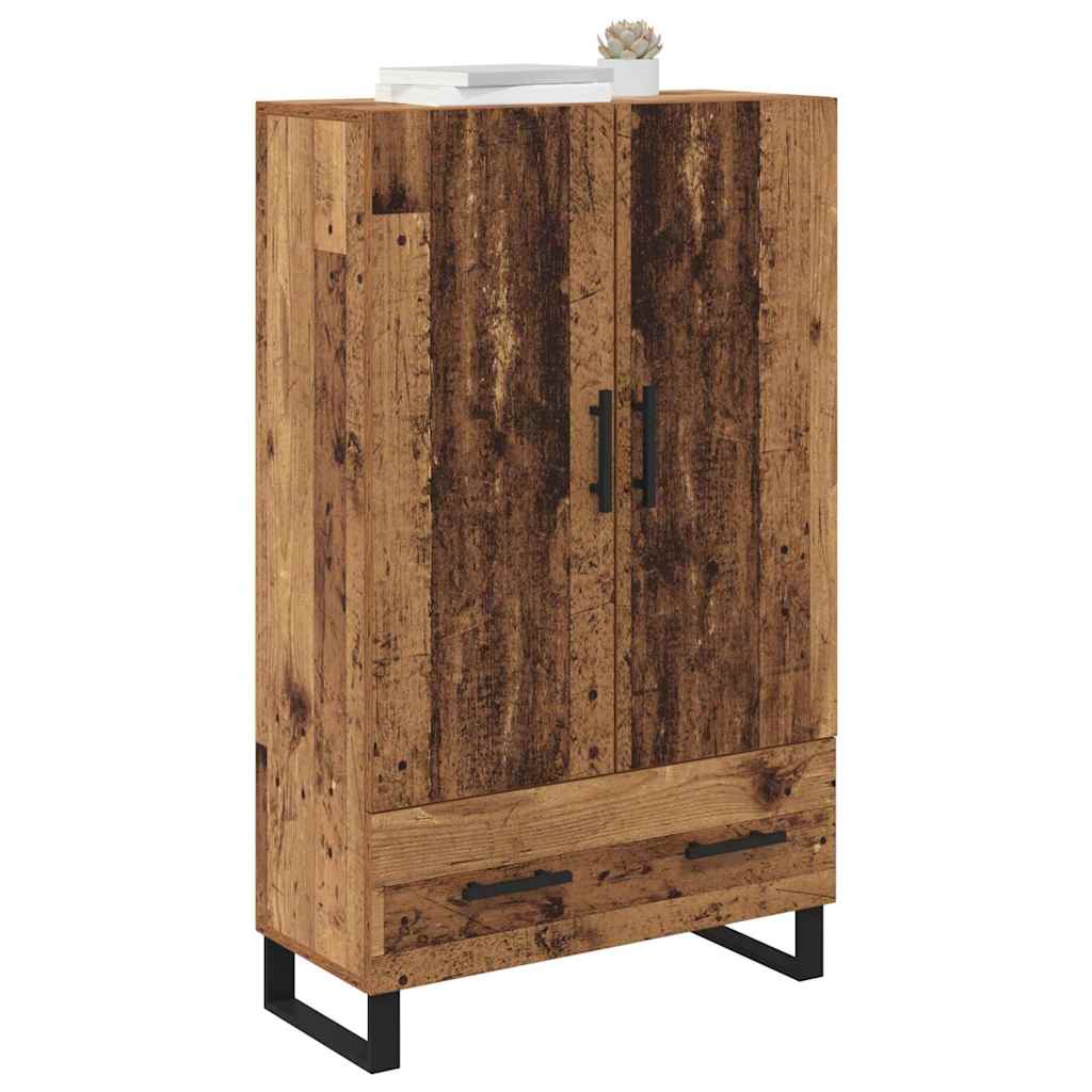 vidaXL Highboard z szufladą Stare drewno 69,5 x 30 x 115 cm