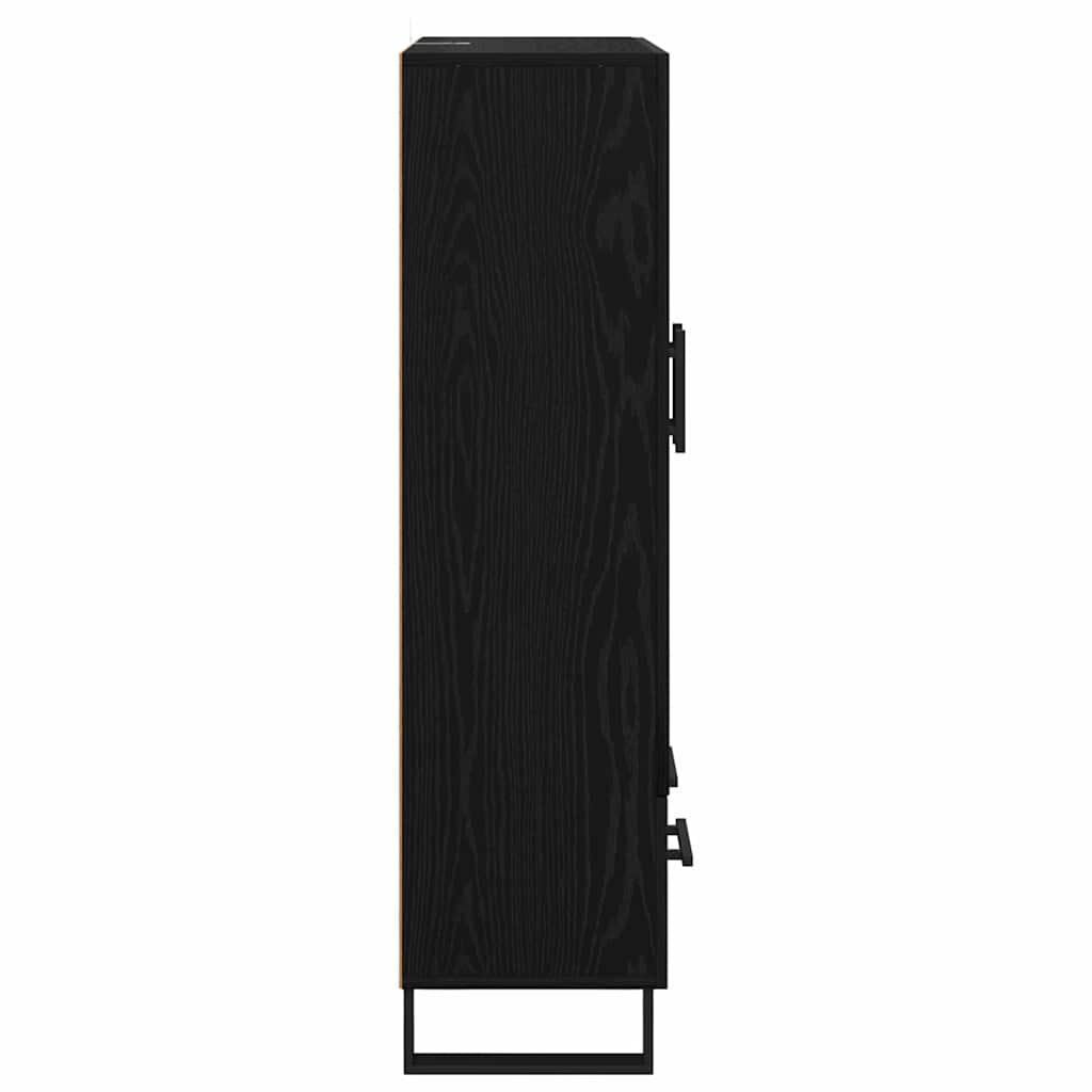 vidaXL Highboard Czarny Dąb 69,5 x 30 x 115 cm Materiał drewnopochodny