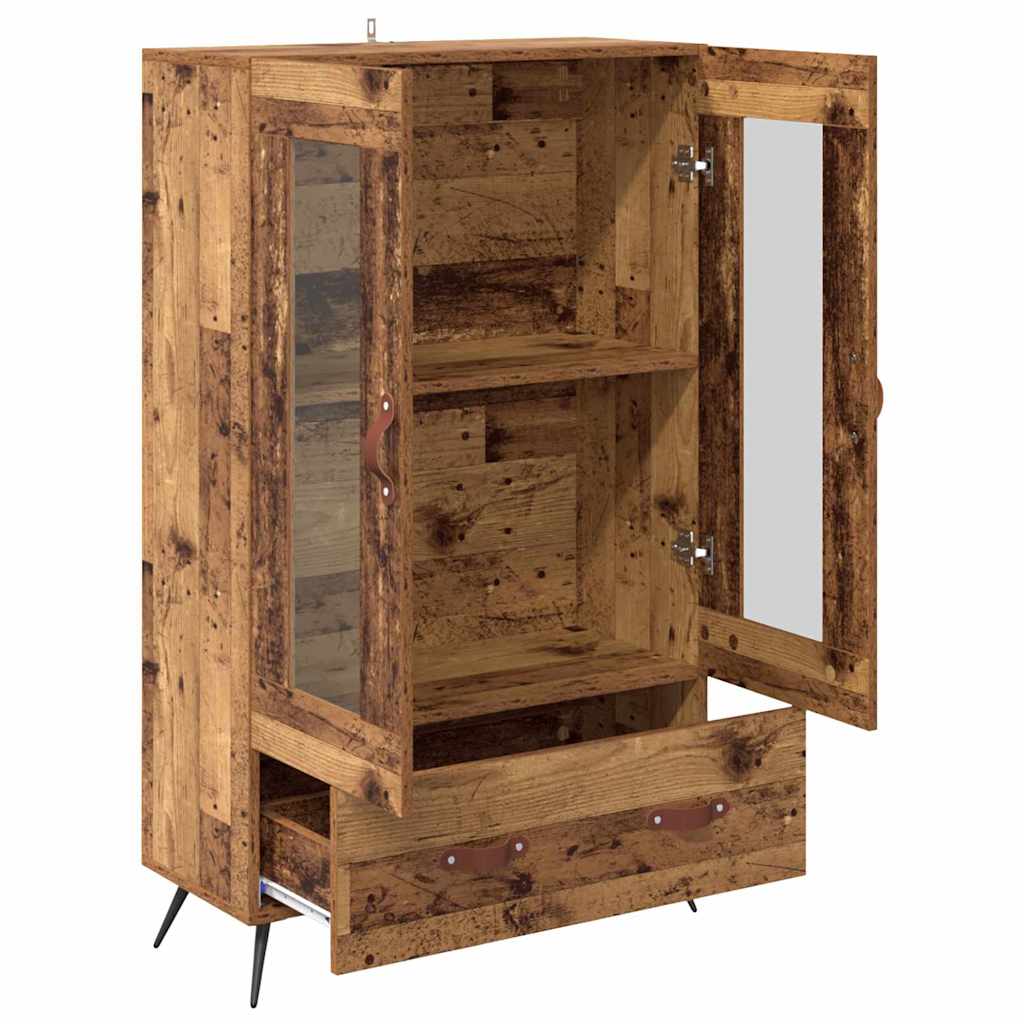 vidaXL Highboard z szufladą Stare drewno 69,5 x 31 x 115 cm