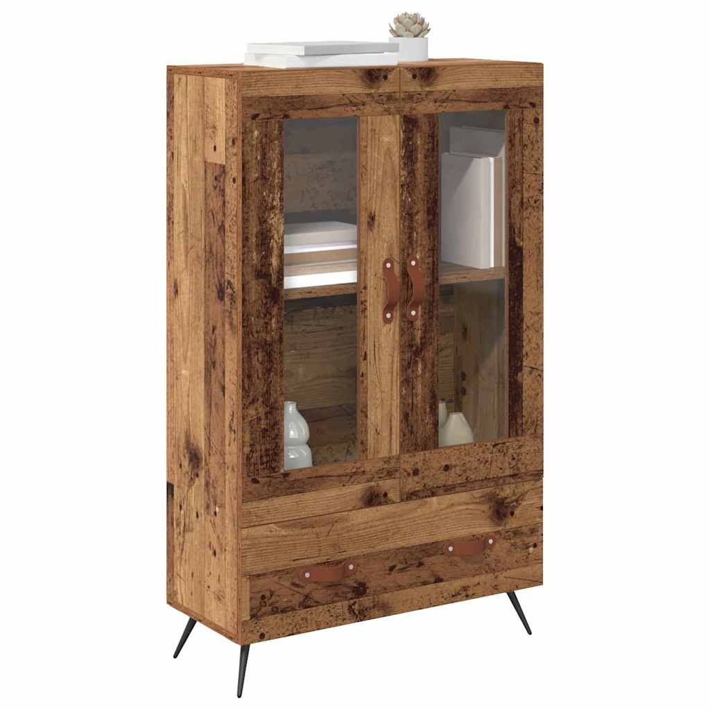 vidaXL Highboard z szufladą Stare drewno 69,5 x 31 x 115 cm