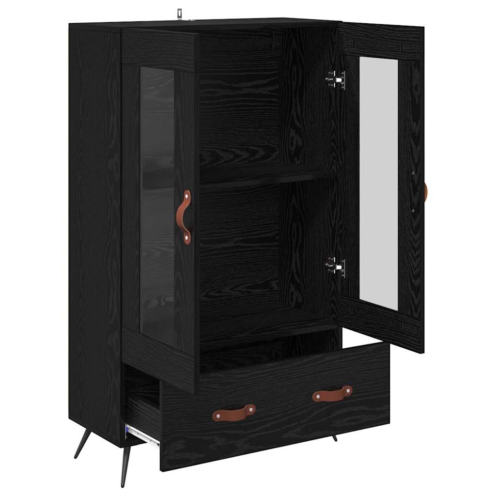 vidaXL Highboard z szufladą Czarny Dąb 69,5 x 31 x 115 cm