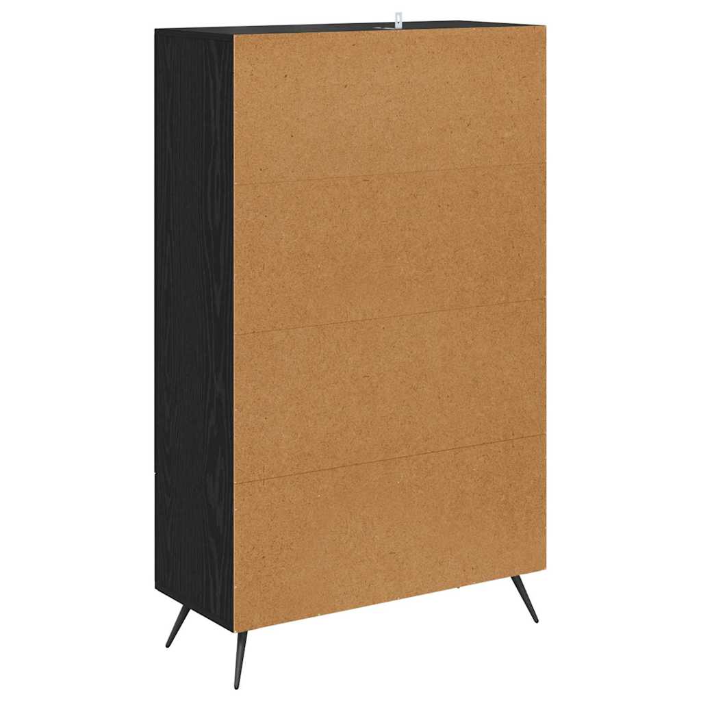 vidaXL Highboard z szufladą Czarny Dąb 69,5 x 31 x 115 cm