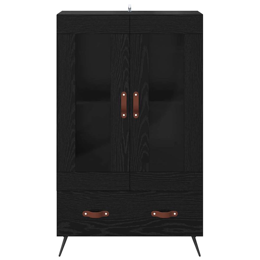 vidaXL Highboard z szufladą Czarny Dąb 69,5 x 31 x 115 cm