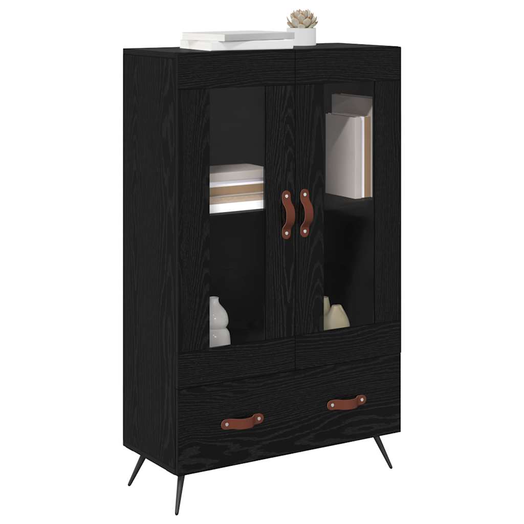 vidaXL Highboard z szufladą Czarny Dąb 69,5 x 31 x 115 cm