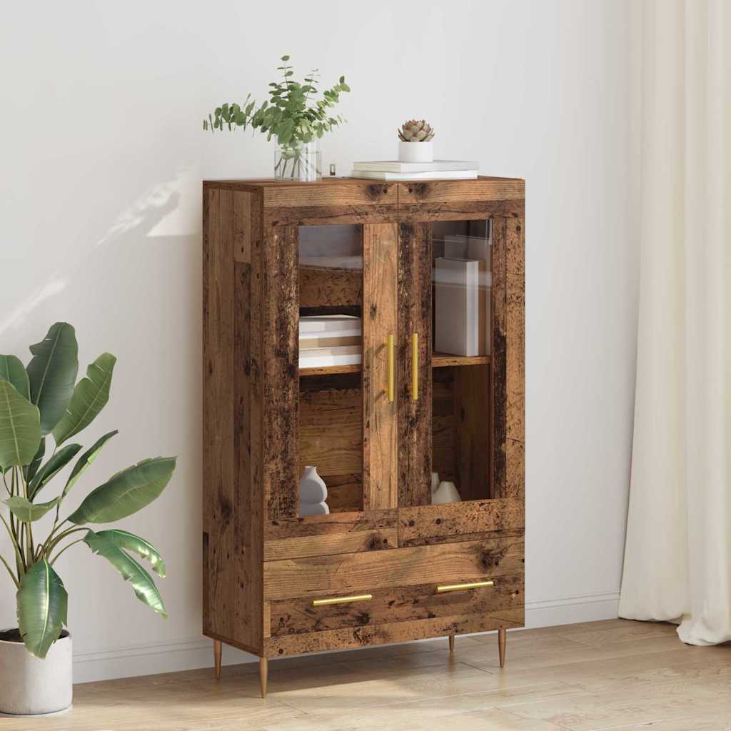 vidaXL Highboard z szufladą Stare drewno 69,5 x 31 x 115 cm