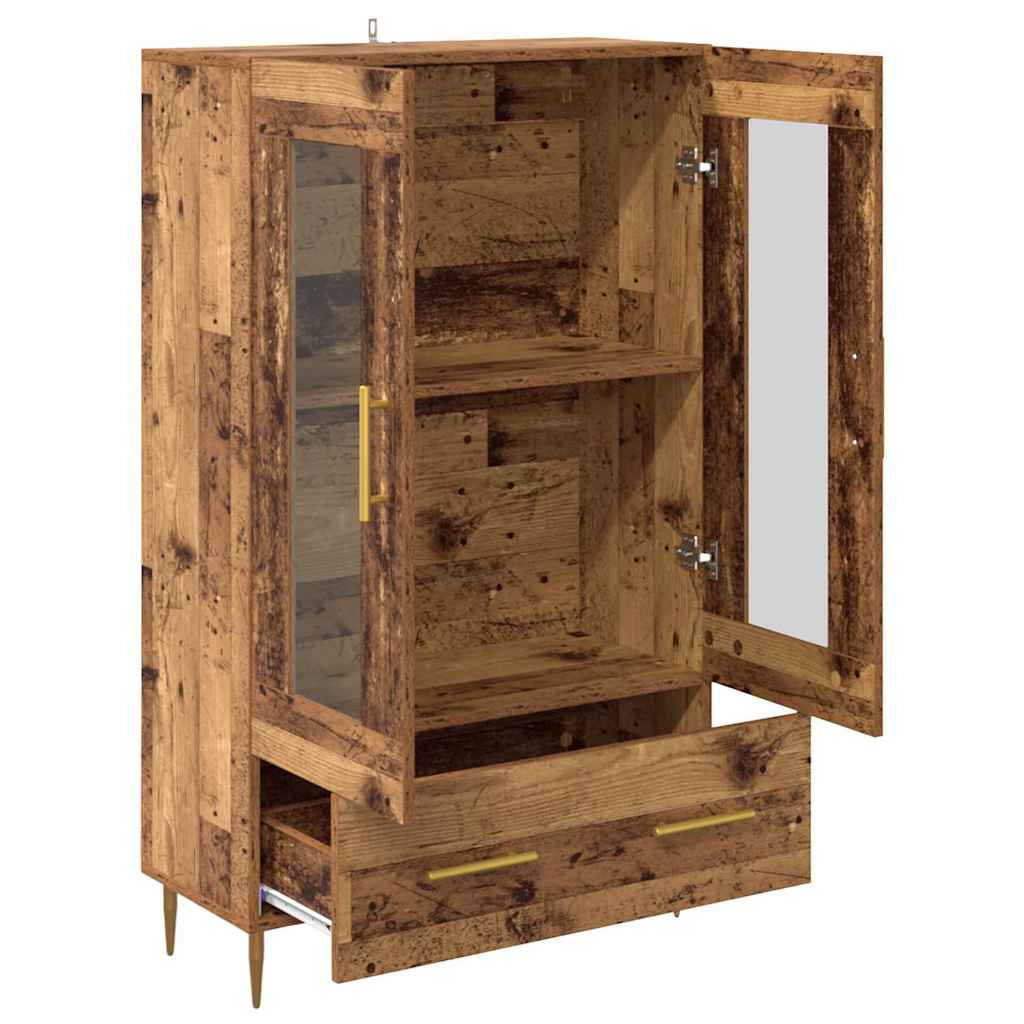 vidaXL Highboard z szufladą Stare drewno 69,5 x 31 x 115 cm