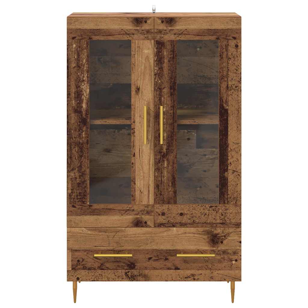 vidaXL Highboard z szufladą Stare drewno 69,5 x 31 x 115 cm