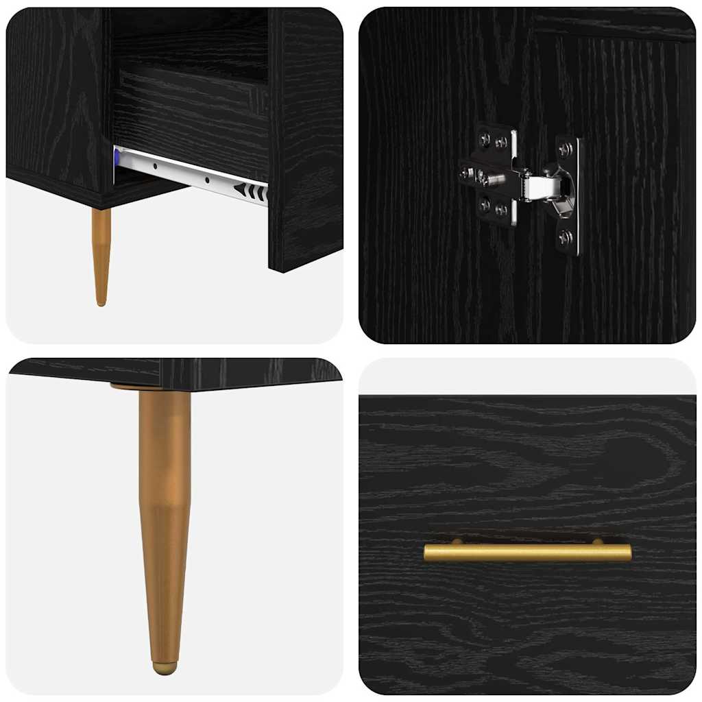 vidaXL Highboard z szufladą Czarny Dąb 69,5 x 31 x 115 cm
