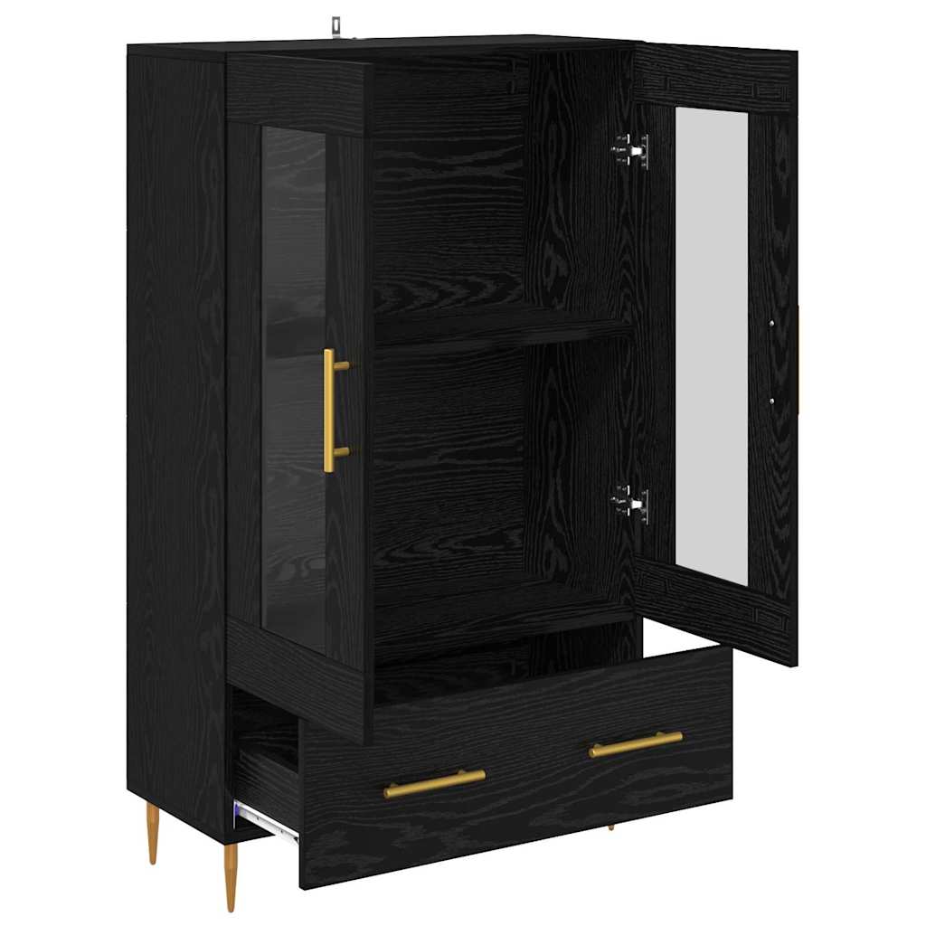 vidaXL Highboard z szufladą Czarny Dąb 69,5 x 31 x 115 cm