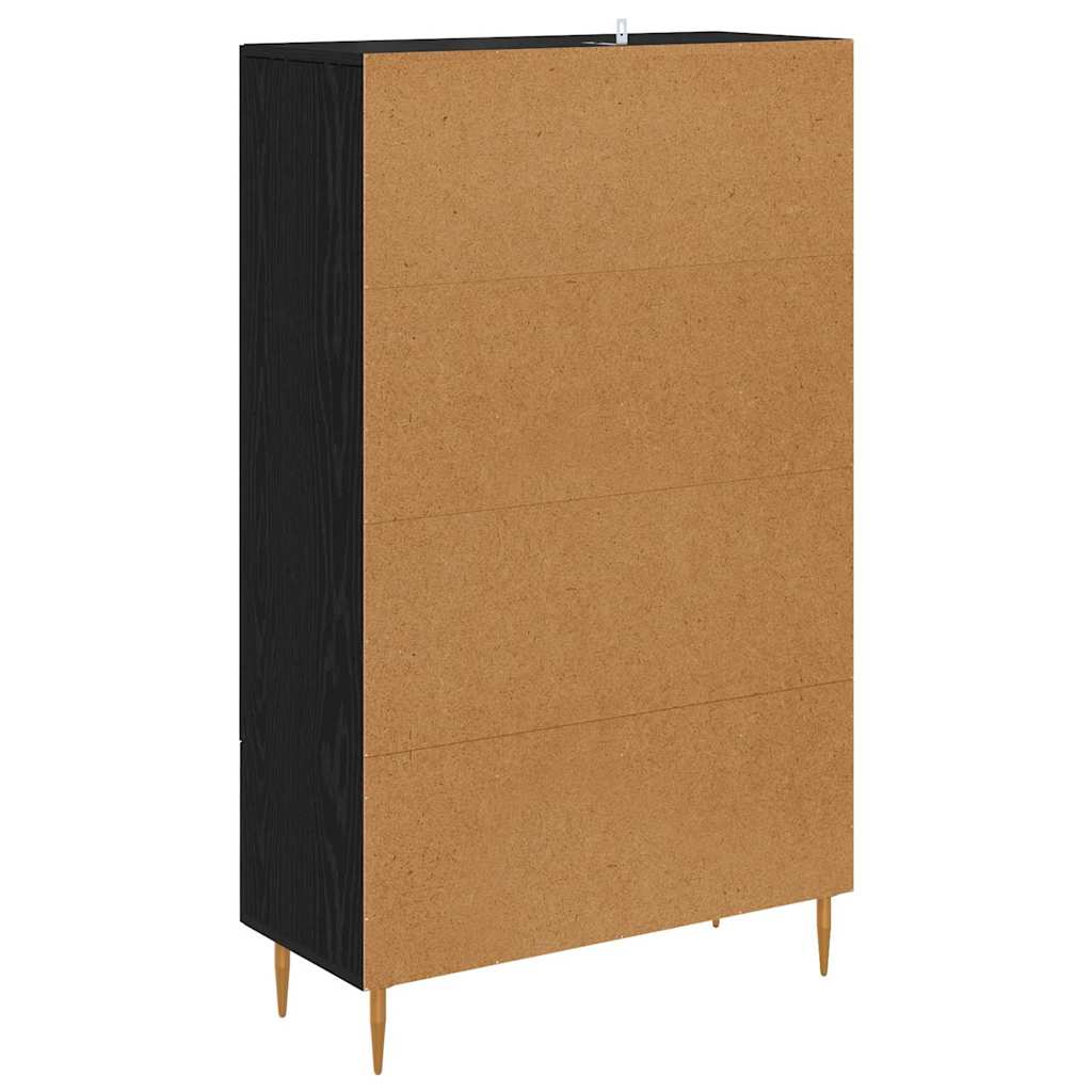vidaXL Highboard z szufladą Czarny Dąb 69,5 x 31 x 115 cm