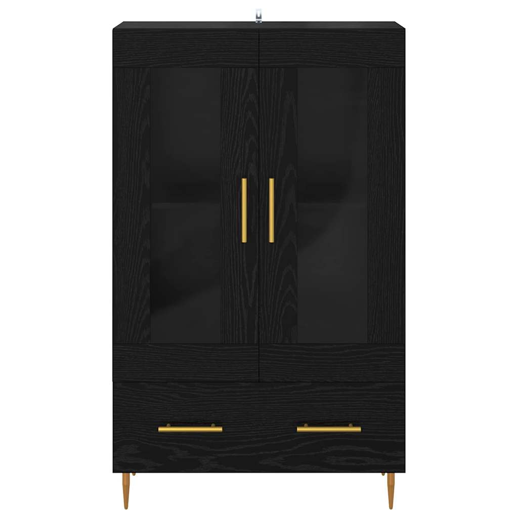 vidaXL Highboard z szufladą Czarny Dąb 69,5 x 31 x 115 cm