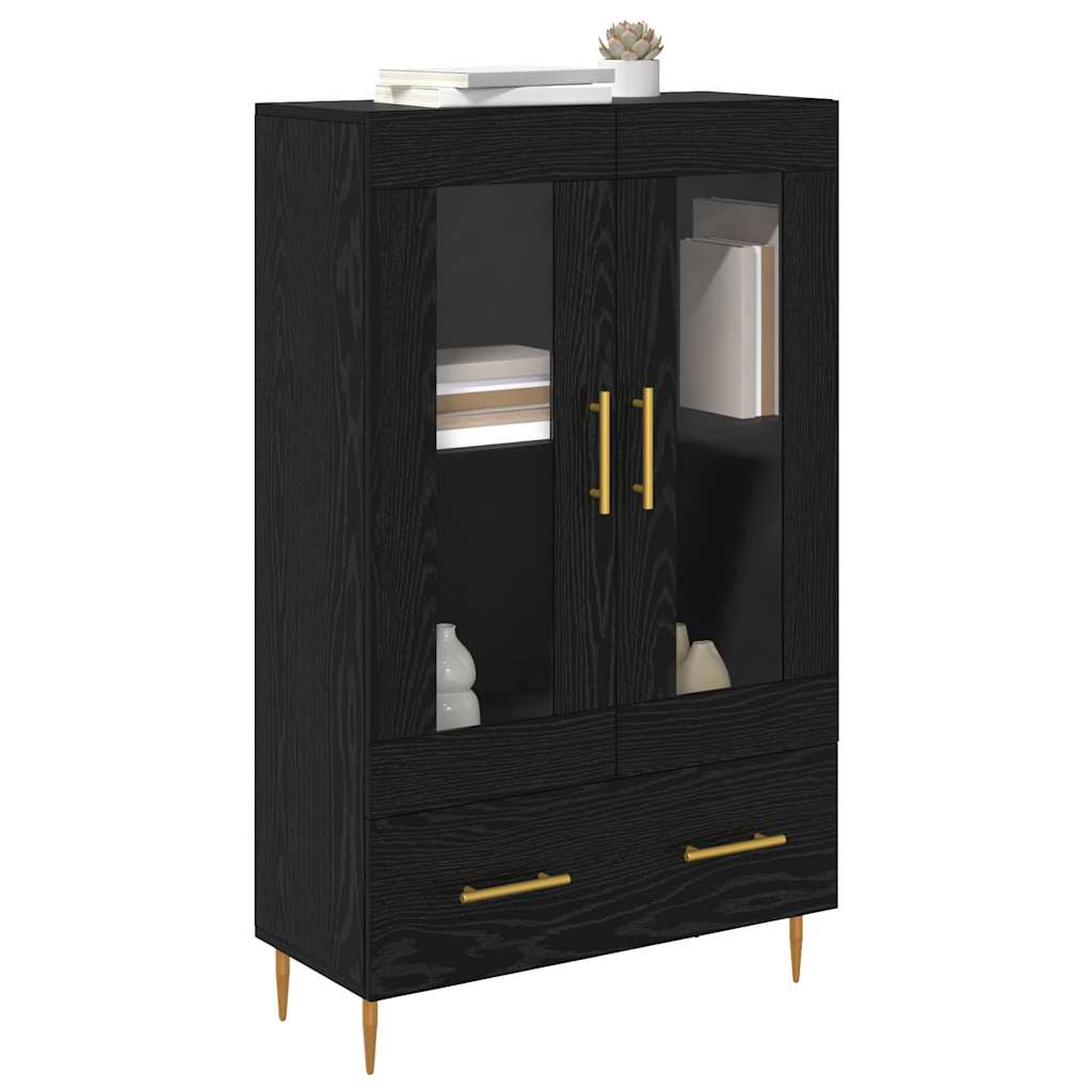 vidaXL Highboard z szufladą Czarny Dąb 69,5 x 31 x 115 cm