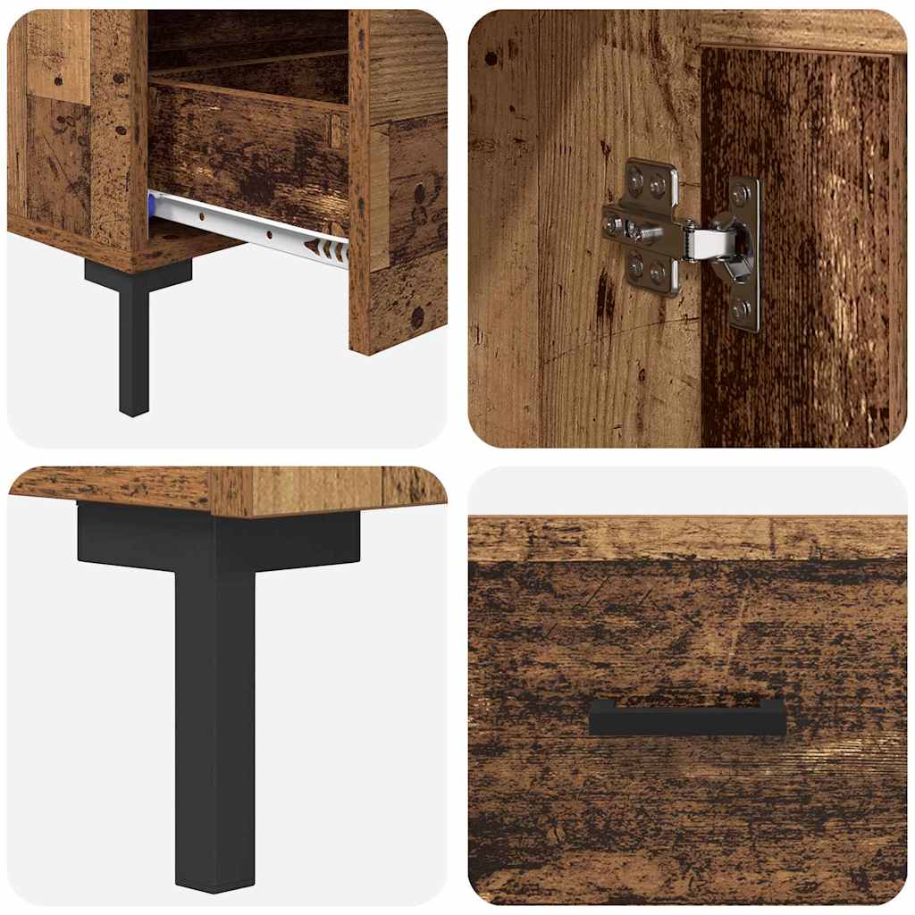 vidaXL Highboard z szufladą Stare drewno 69,5 x 31 x 115 cm