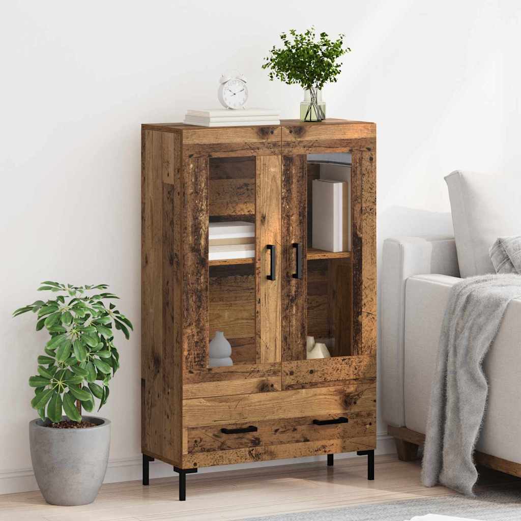 vidaXL Highboard z szufladą Stare drewno 69,5 x 31 x 115 cm