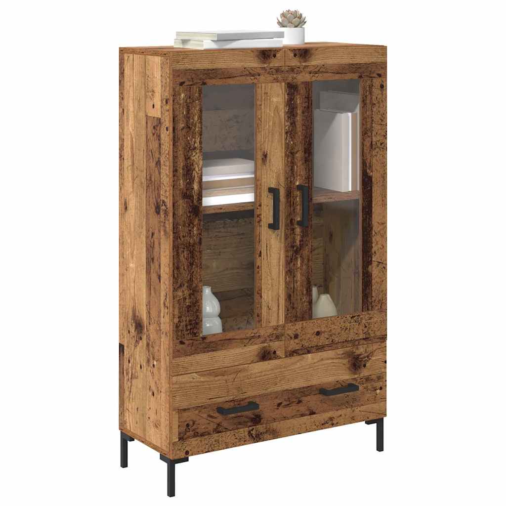vidaXL Highboard z szufladą Stare drewno 69,5 x 31 x 115 cm