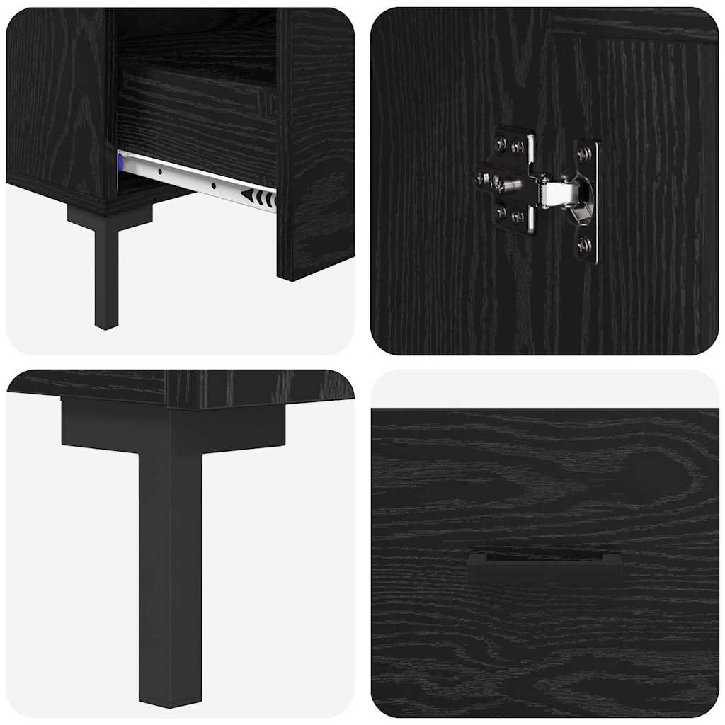 vidaXL Highboard Czarny Dąb 69,5 x 31 x 115 cm Materiał drewnopochodny