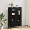 vidaXL Highboard Czarny Dąb 69,5 x 31 x 115 cm Materiał drewnopochodny