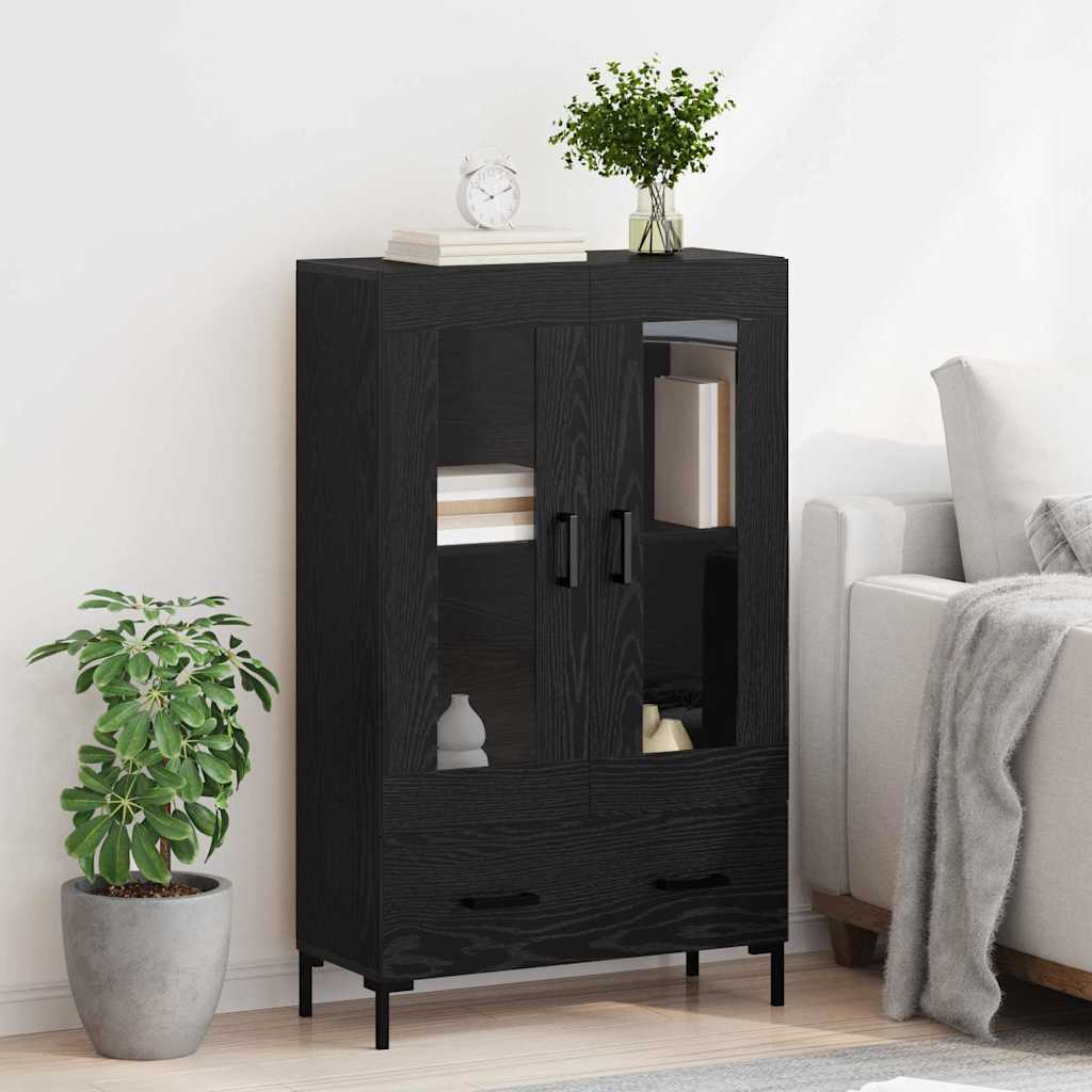vidaXL Highboard Czarny Dąb 69,5 x 31 x 115 cm Materiał drewnopochodny