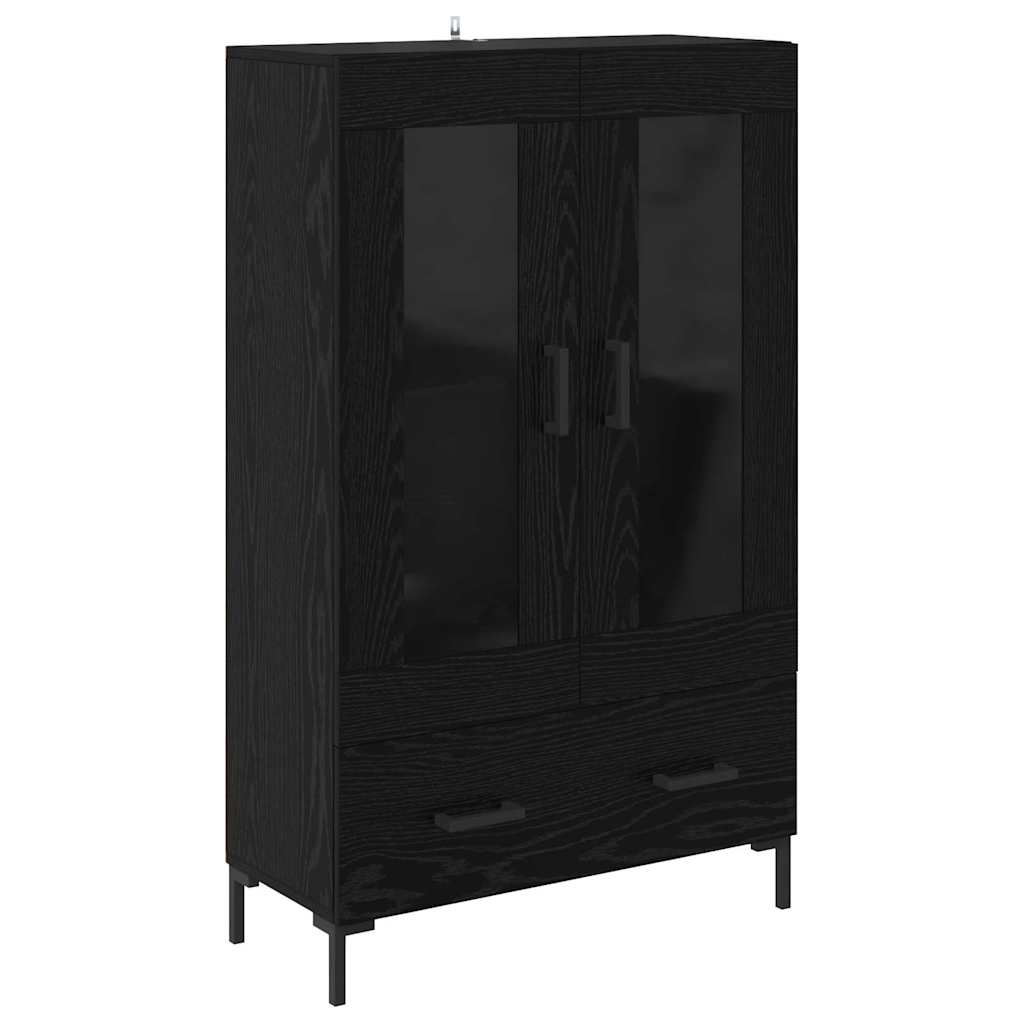 vidaXL Highboard Czarny Dąb 69,5 x 31 x 115 cm Materiał drewnopochodny