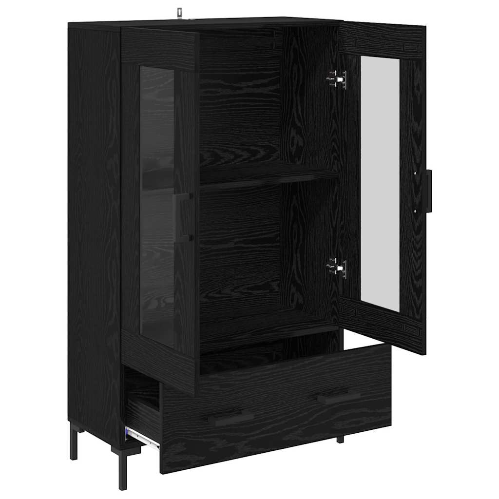 vidaXL Highboard Czarny Dąb 69,5 x 31 x 115 cm Materiał drewnopochodny