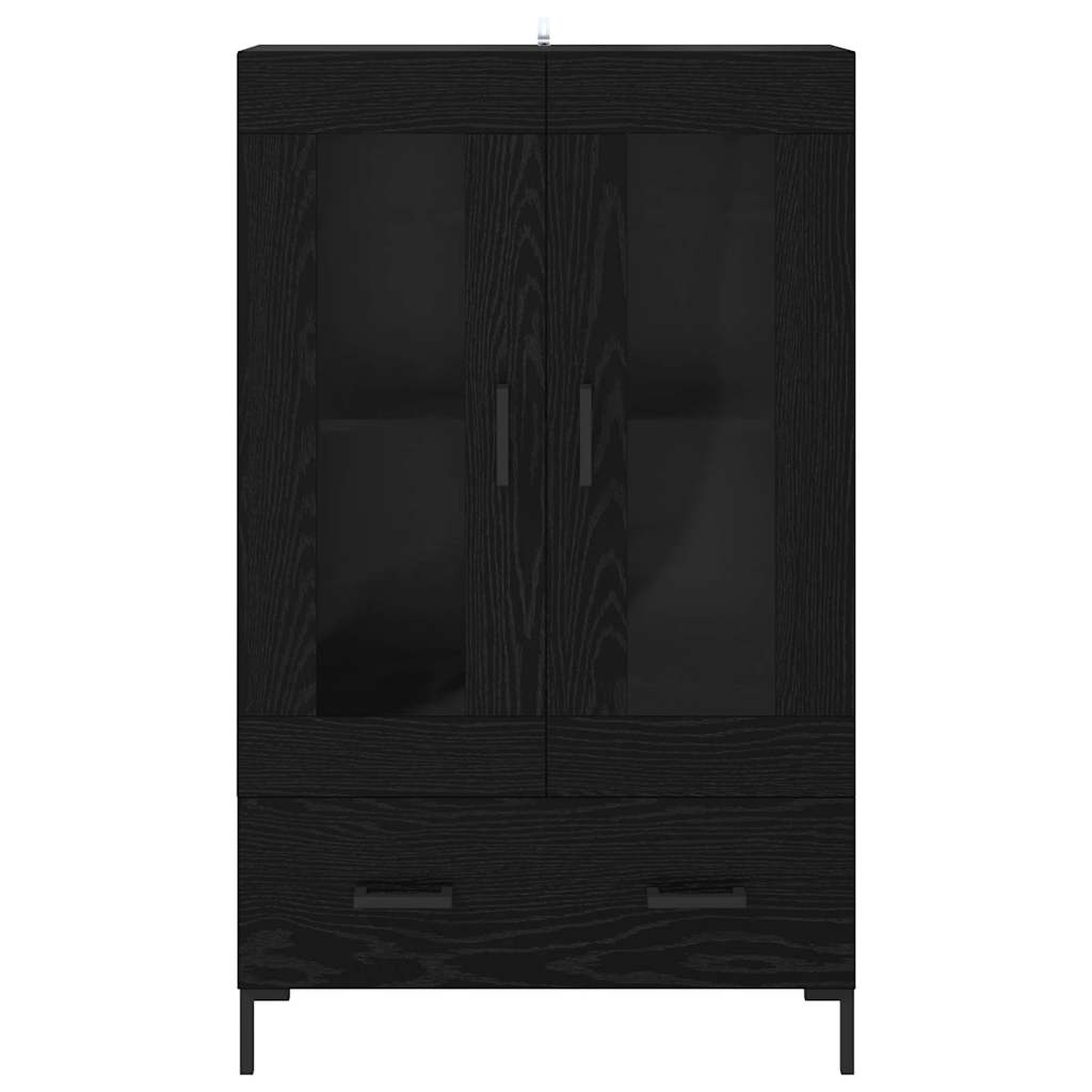 vidaXL Highboard Czarny Dąb 69,5 x 31 x 115 cm Materiał drewnopochodny