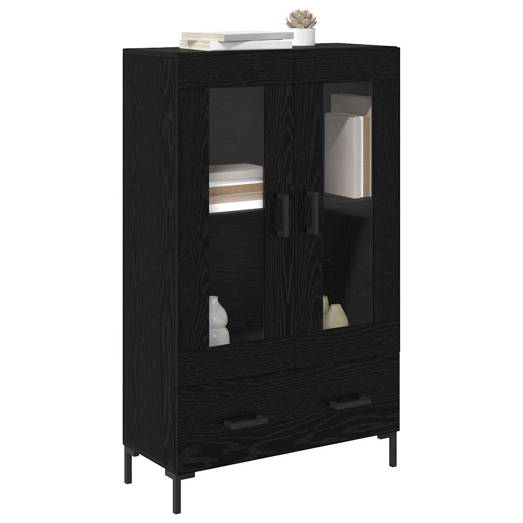 vidaXL Highboard Czarny Dąb 69,5 x 31 x 115 cm Materiał drewnopochodny