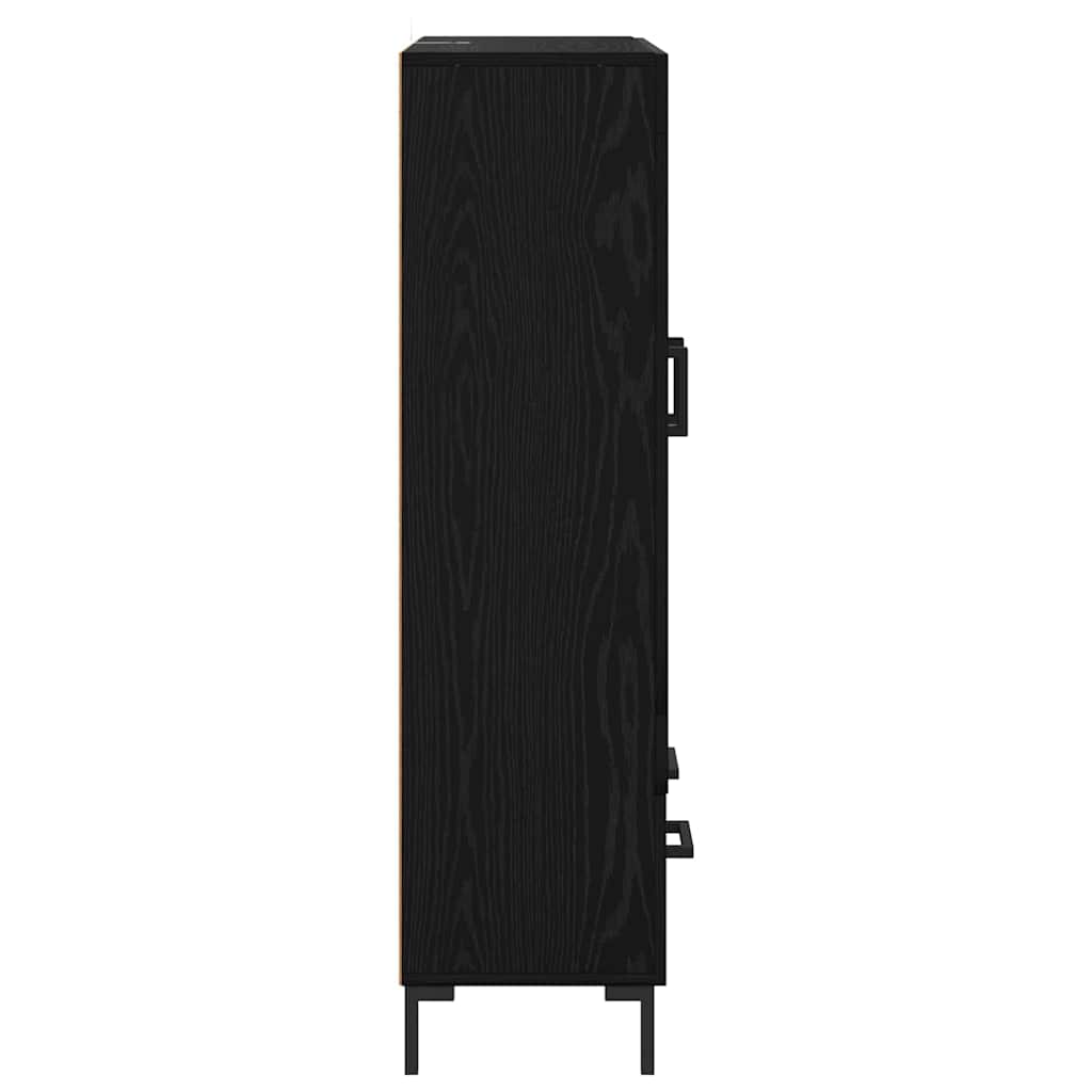 vidaXL Highboard Czarny Dąb 69,5 x 31 x 115 cm Drewno inżynieryjne
