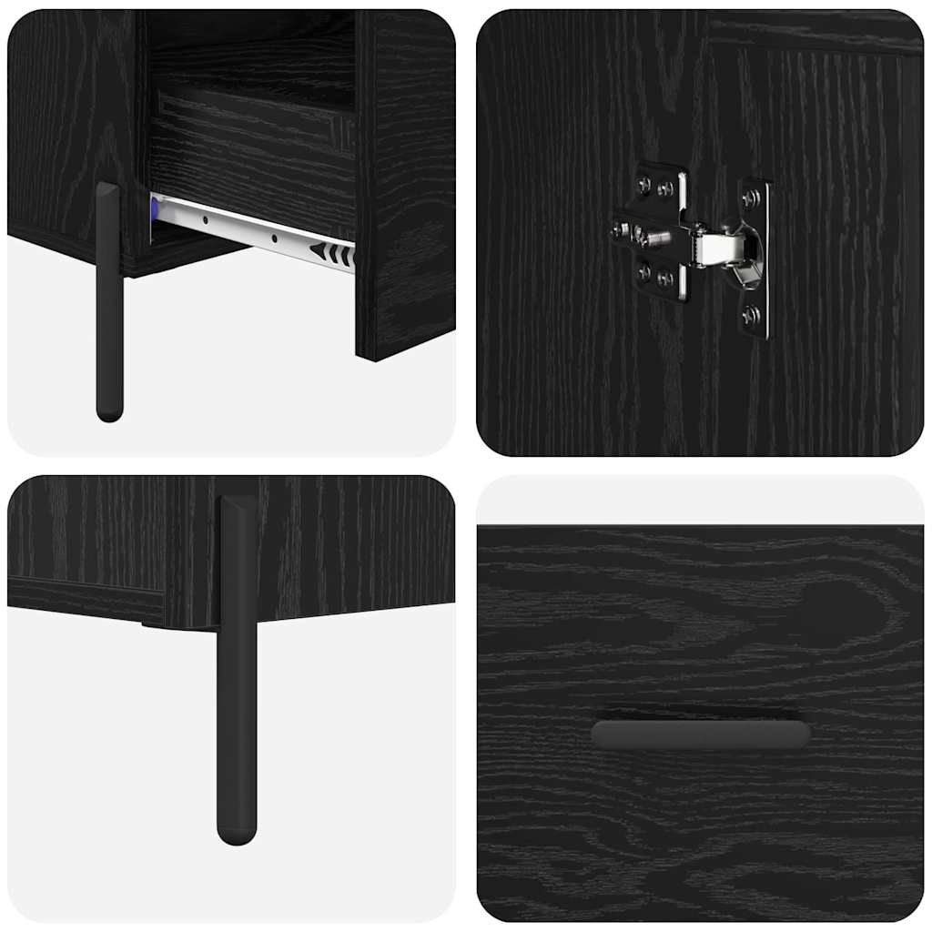 vidaXL Highboard CORONA Czarny Dąb 69,5 x 31 x 115 cm