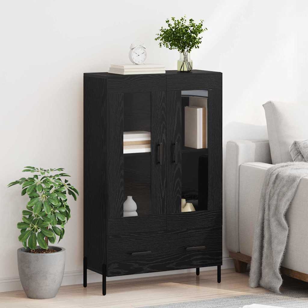 vidaXL Highboard CORONA Czarny Dąb 69,5 x 31 x 115 cm