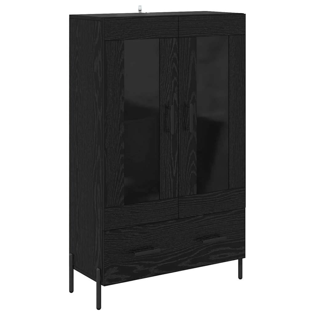 vidaXL Highboard CORONA Czarny Dąb 69,5 x 31 x 115 cm