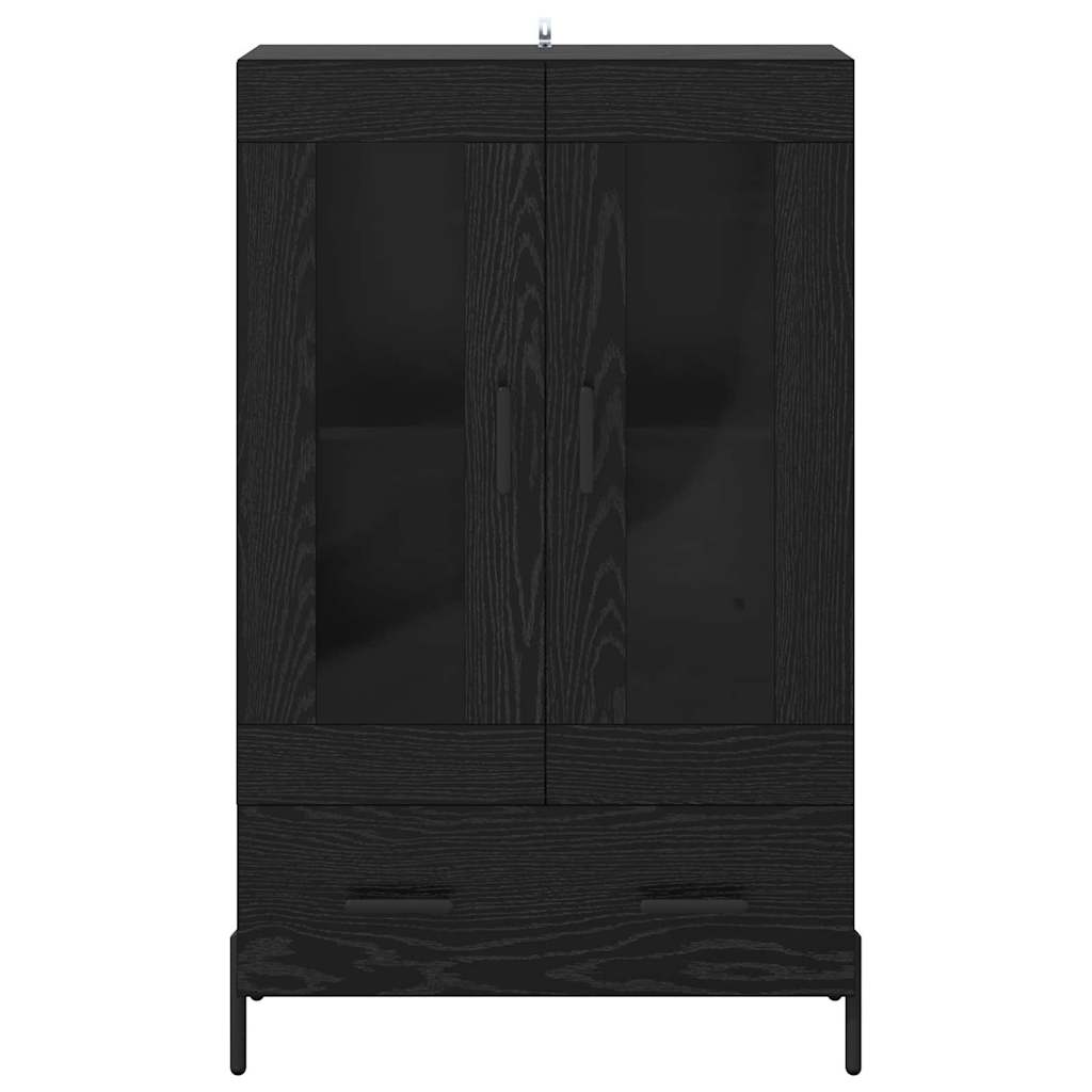 vidaXL Highboard z szufladą Corona Czarny Dąb 69,5 x 31 x 115 cm