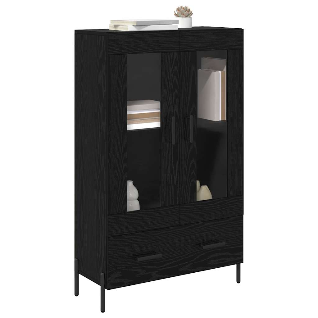 vidaXL Highboard z szufladą Corona Czarny Dąb 69,5 x 31 x 115 cm