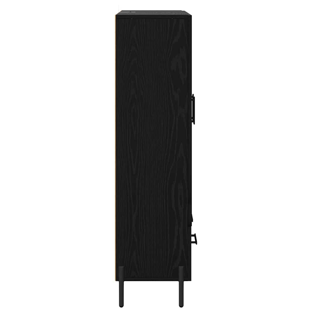 vidaXL Highboard z szufladą Corona Czarny Dąb 69,5 x 31 x 115 cm