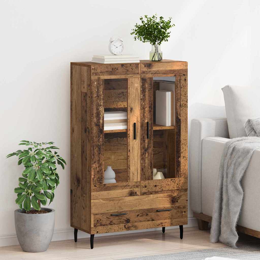 vidaXL Highboard z szufladą Stare drewno 69,5 x 31 x 115 cm