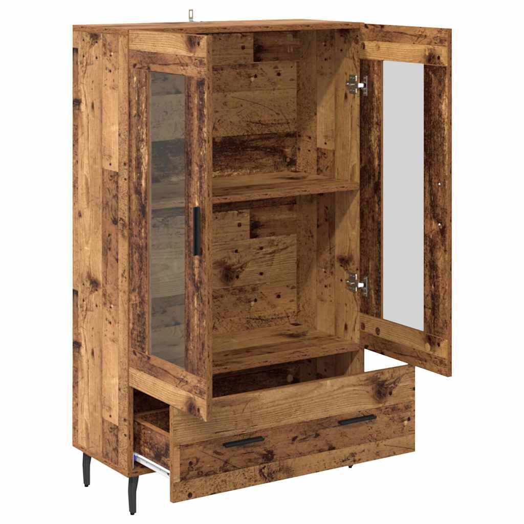 vidaXL Highboard z szufladą Stare drewno 69,5 x 31 x 115 cm