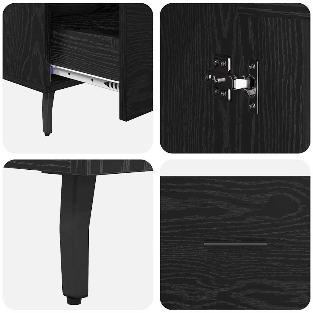 vidaXL Highboard Czarny Dąb 69,5 x 31 x 115 cm Materiał drewnopochodny
