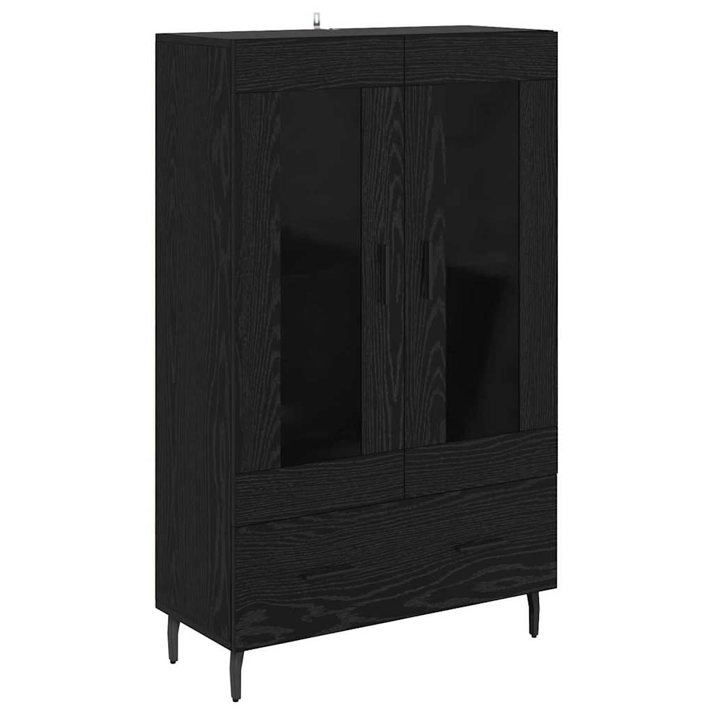 vidaXL Highboard Czarny Dąb 69,5 x 31 x 115 cm Drewno inżynieryjne