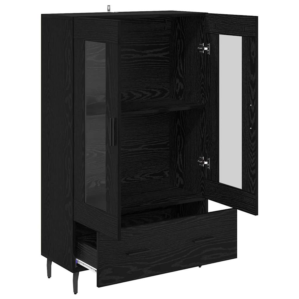 vidaXL Highboard Czarny Dąb 69,5 x 31 x 115 cm Materiał drewnopochodny
