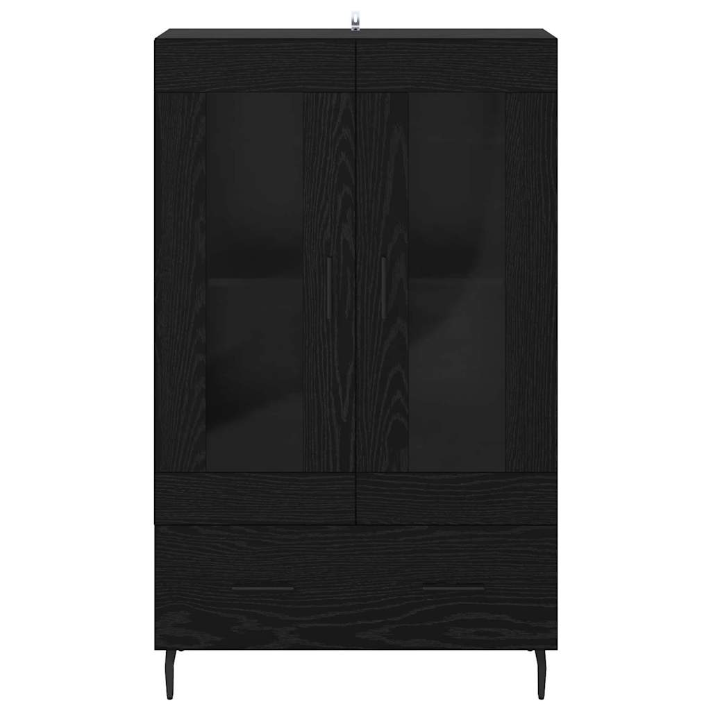 vidaXL Highboard Czarny Dąb 69,5 x 31 x 115 cm Materiał drewnopochodny