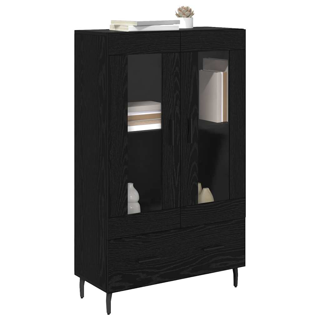 vidaXL Highboard Czarny Dąb 69,5 x 31 x 115 cm Materiał drewnopochodny