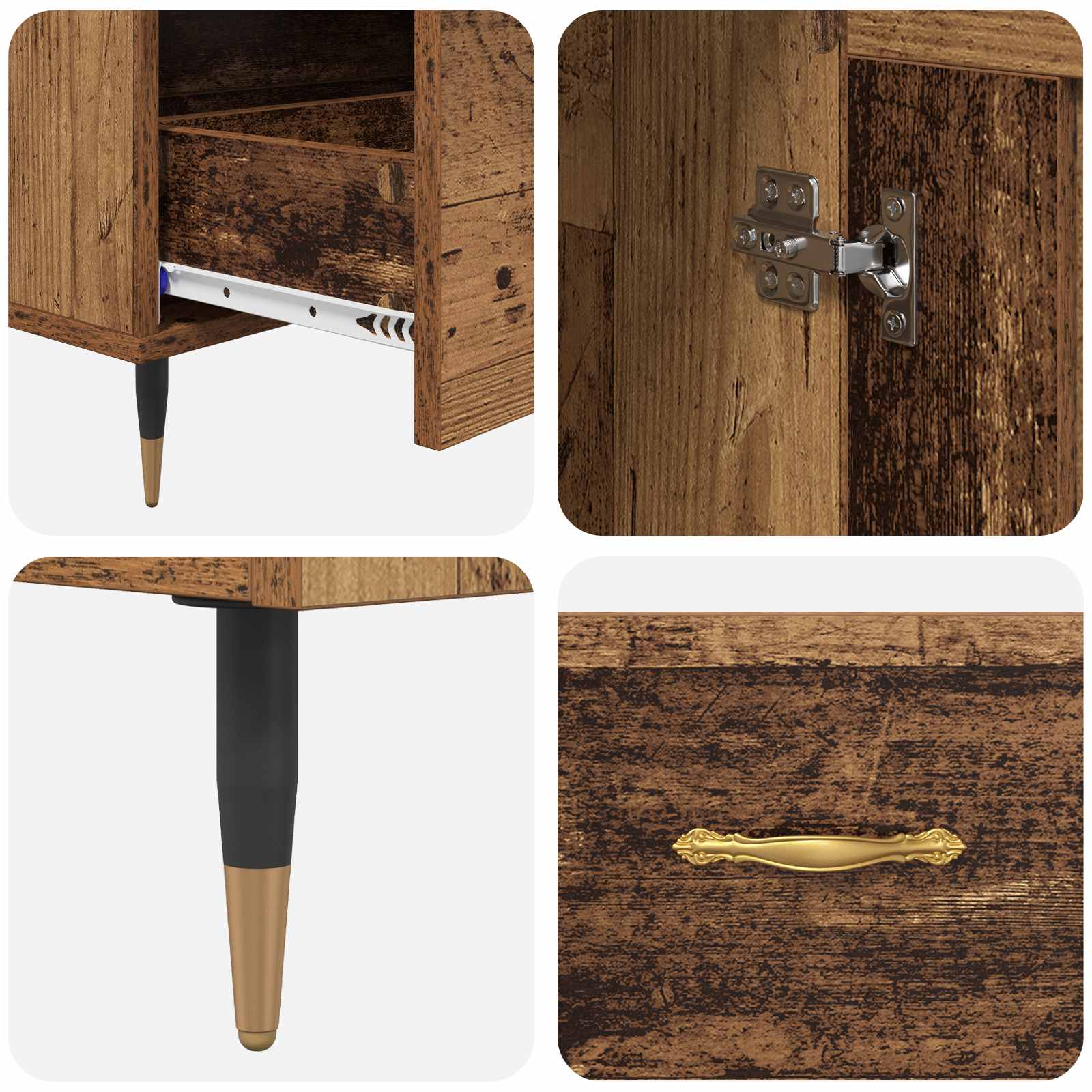 vidaXL Highboard z szufladą Stare drewno 69,5 x 31 x 115 cm