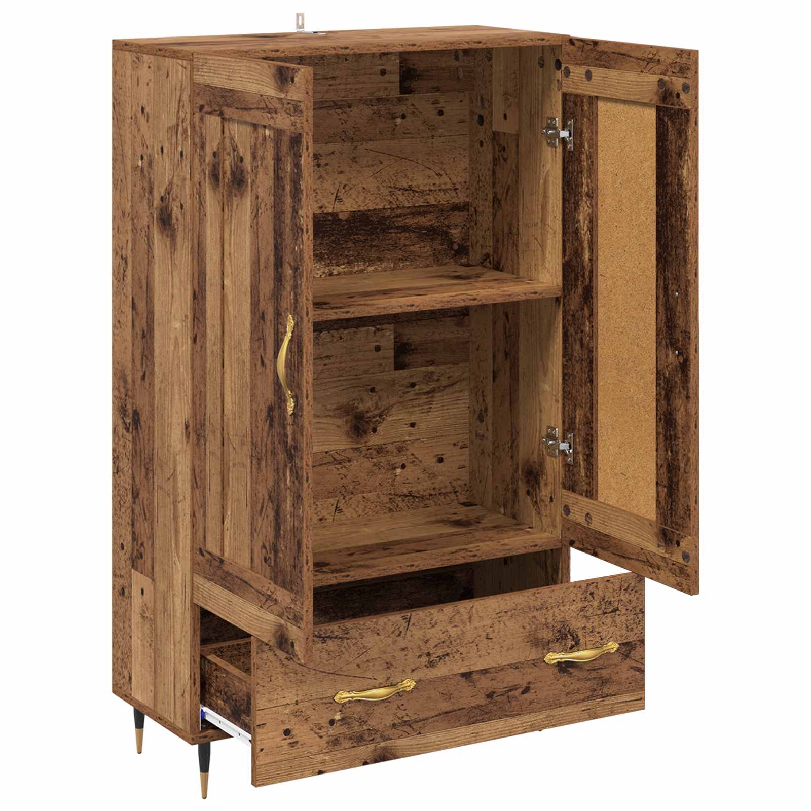 vidaXL Highboard z szufladą Stare drewno 69,5 x 31 x 115 cm