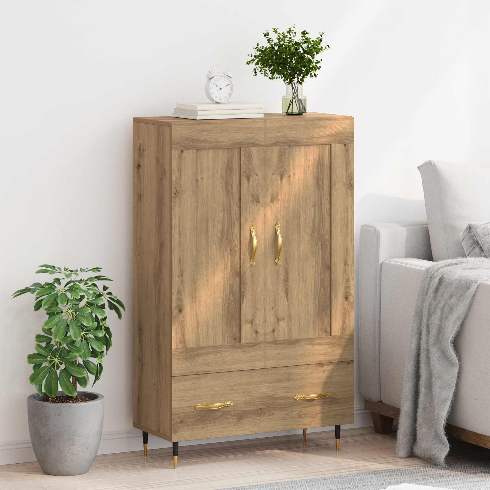 vidaXL Highboard z szufladą Dąb rzemieślniczy 69,5 x 31 x 115 cm