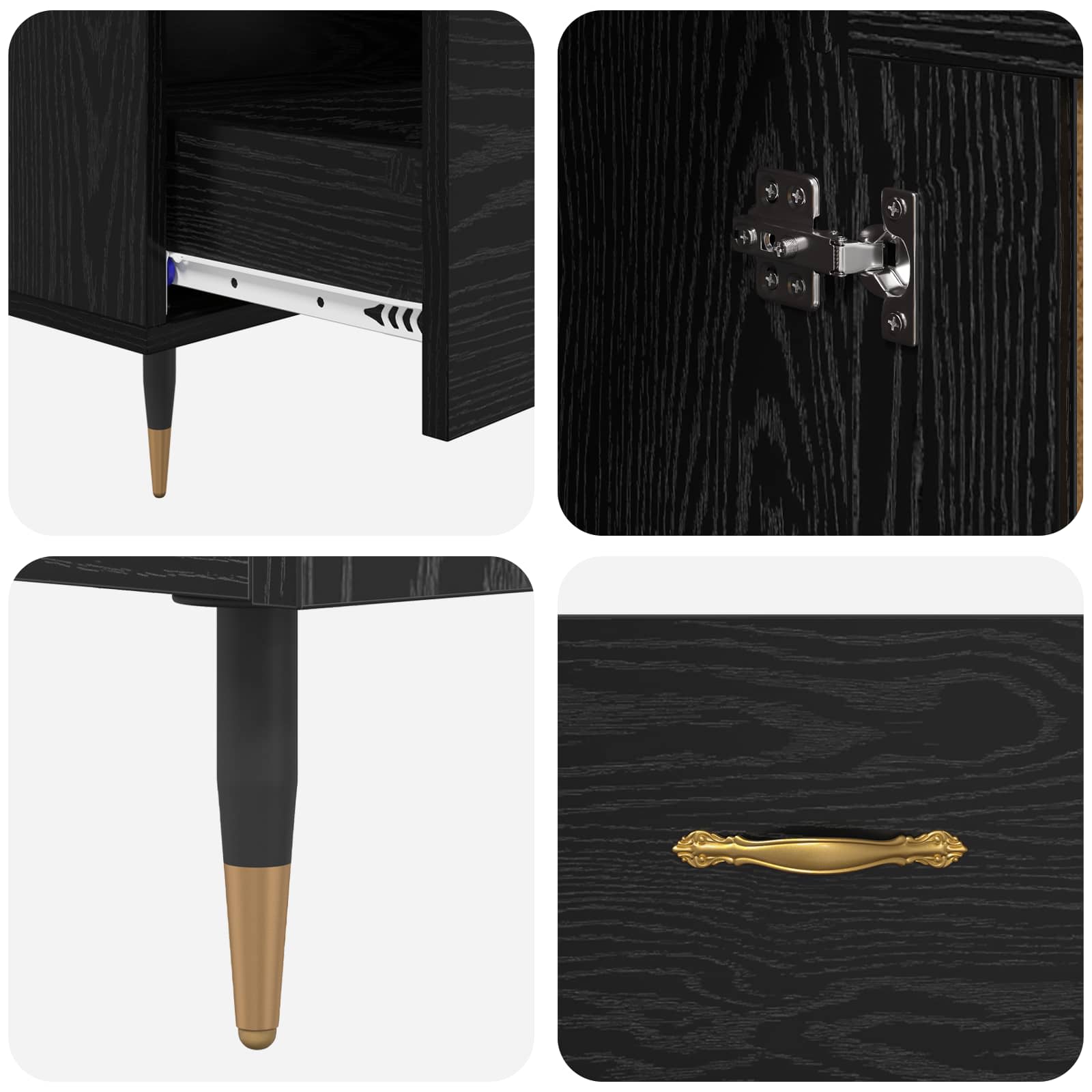 vidaXL Highboard Czarny Dąb 69,5 x 31 x 115 cm Materiał drewnopochodny