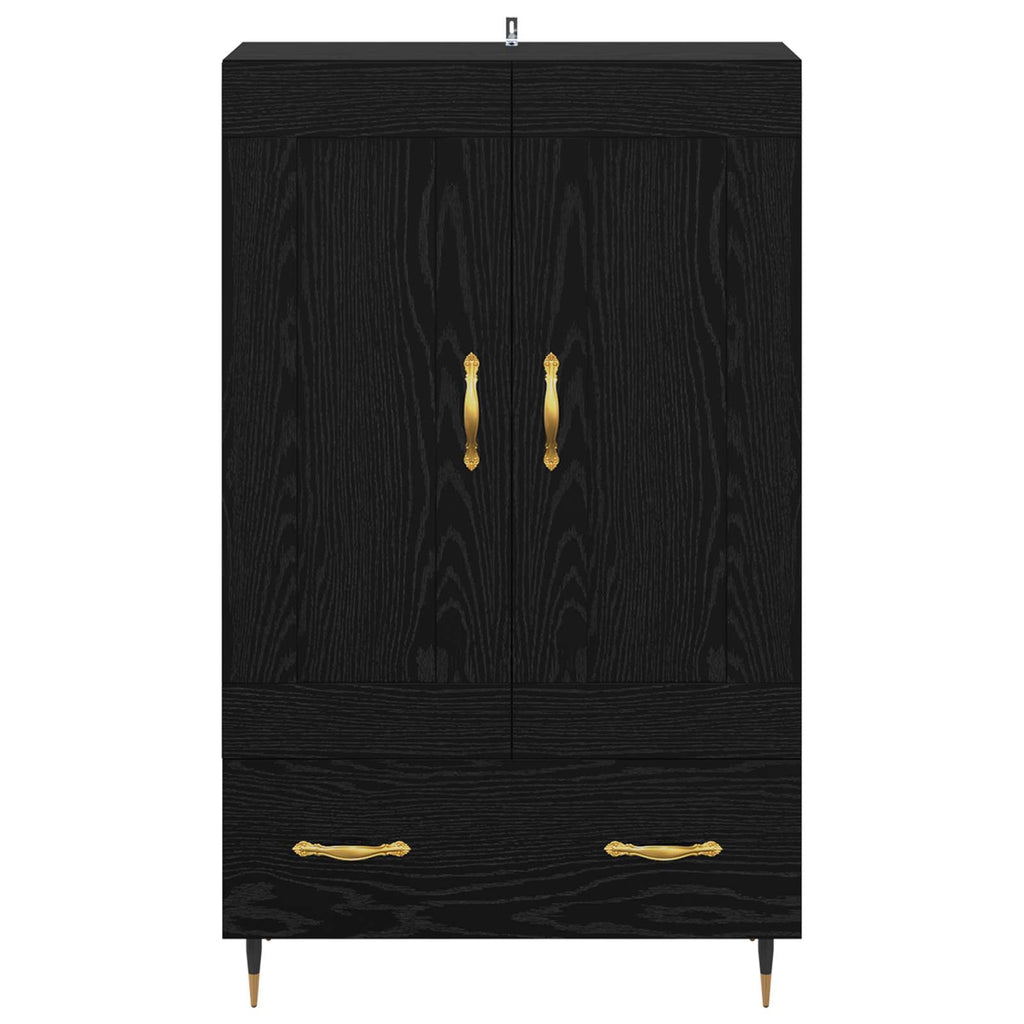 vidaXL Highboard Czarny Dąb 69,5 x 31 x 115 cm Materiał drewnopochodny