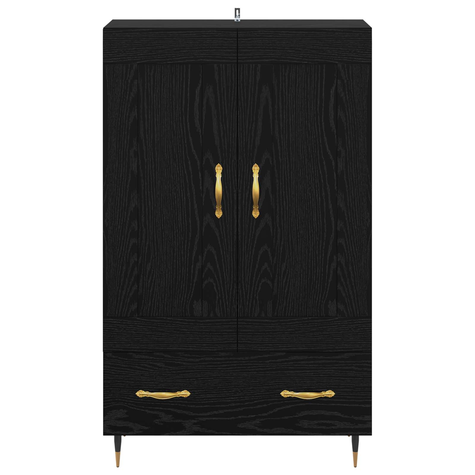 vidaXL Highboard Czarny Dąb 69,5 x 31 x 115 cm Materiał drewnopochodny