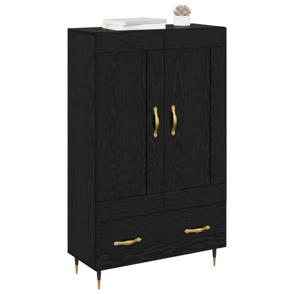vidaXL Highboard Czarny Dąb 69,5 x 31 x 115 cm Materiał drewnopochodny