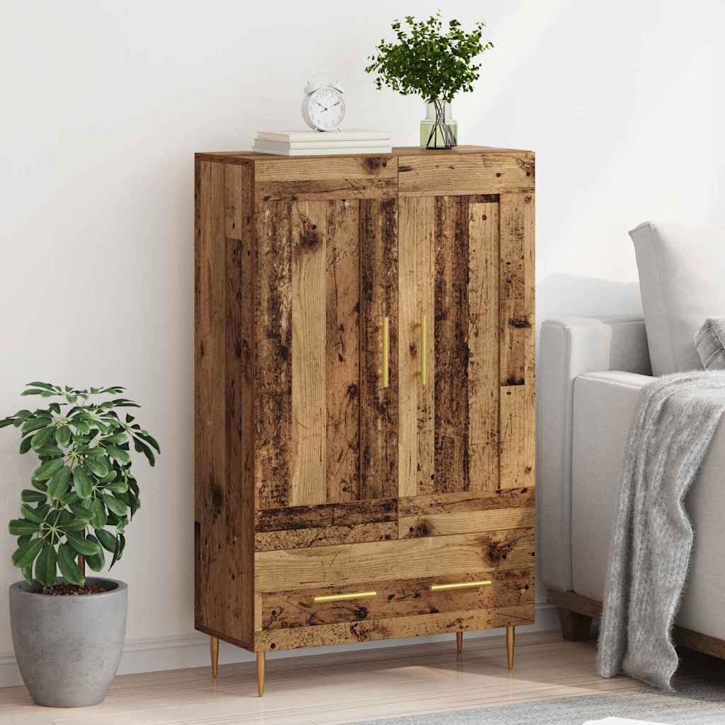 vidaXL Highboard z szufladą Stare drewno 69,5 x 31 x 115 cm